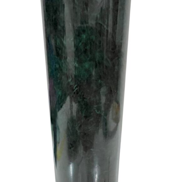 Vintage Gold Brass and Dark Green Table Lamp Neoclassical Column Cylindrical 30” - Picture 5 of 14